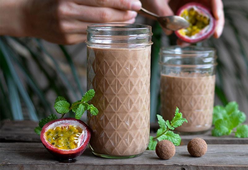 Chocolate Smoothie with Passionfruit