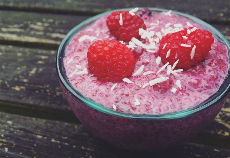 Raspberry, Baobab & Coconut Chia Pudding