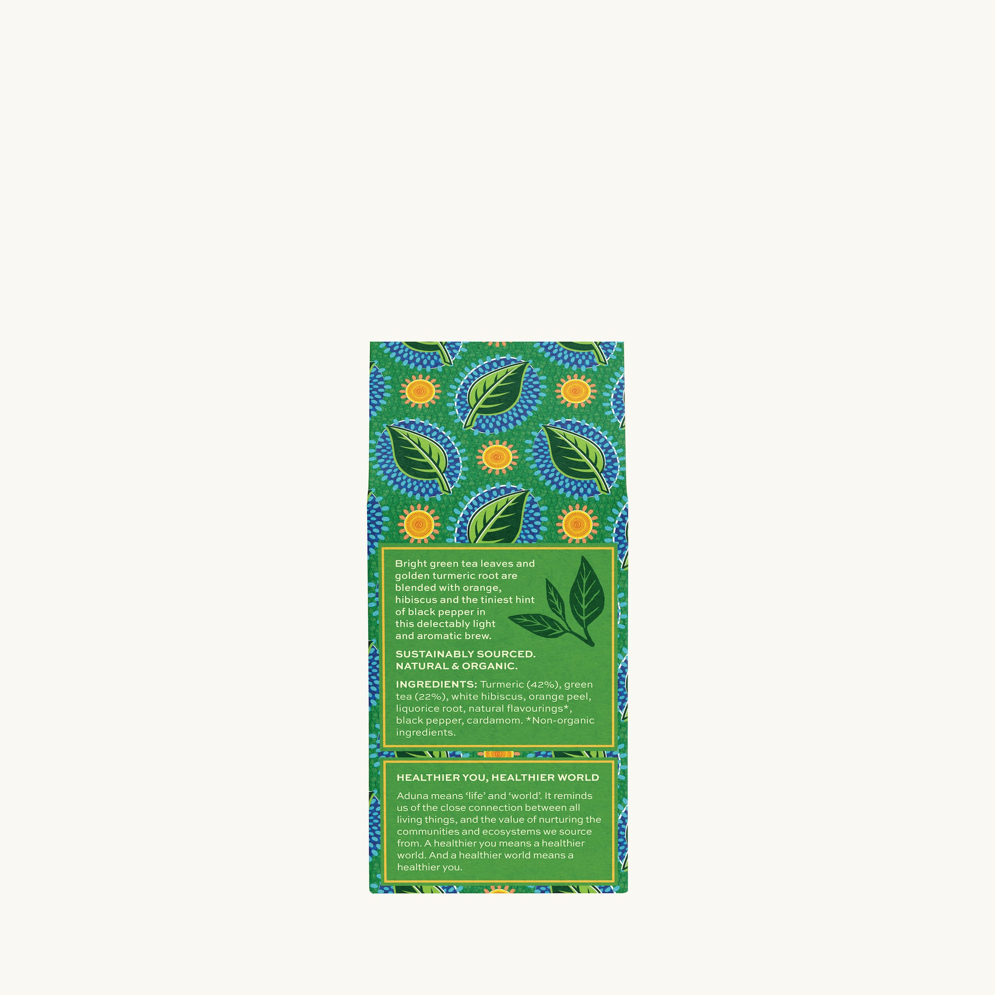 Aduna Restore: Green Tea (Back of Pack).
