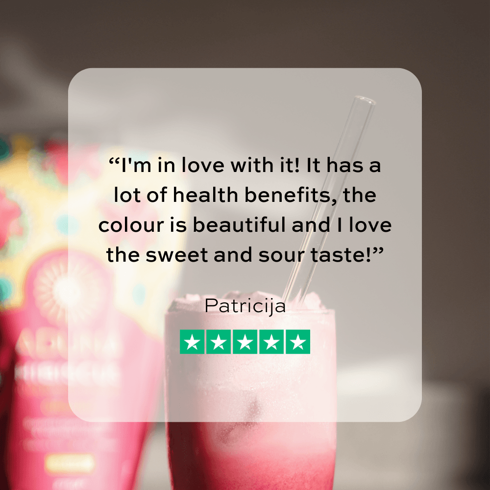 Five-star review: "I'm in love with it! It has a lot of health benefits, the colour is beautiful & I love the sweet & sour taste!"