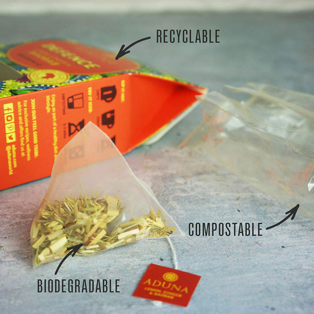 Aduna Defence: Baobab Tea Biodegradable Packaging & Tea Pyramid