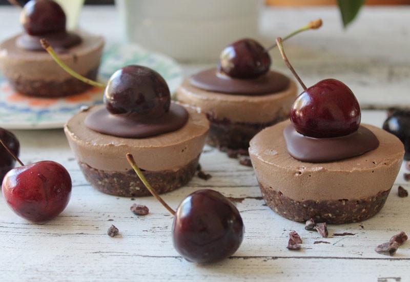 Raw Double Chocolate Black Forest Tartlets