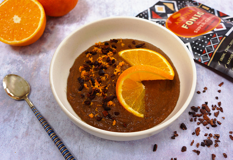 Cacao-Orange Fonio Porridge