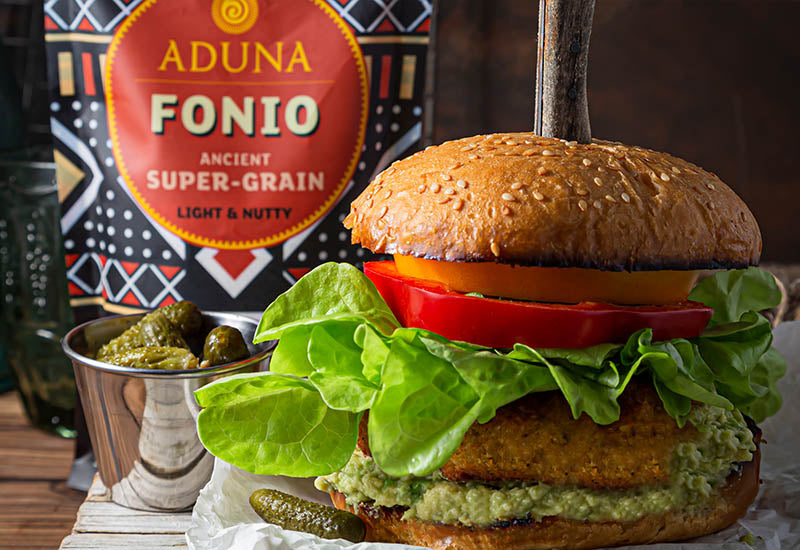 Fonio & Sweet Potato Burger