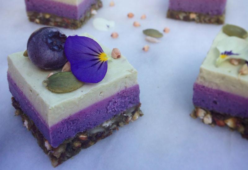 Matcha-Moringa Lime & Blueberry Cake