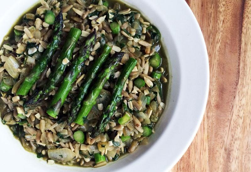 Moringa, Spinach & Asparagus Protein Risotto