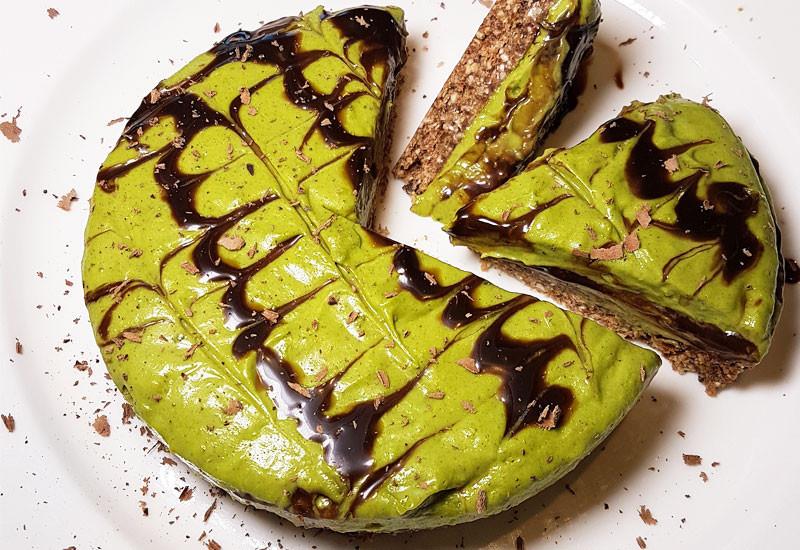 Raw Avocado, Lemon & Moringa Tart