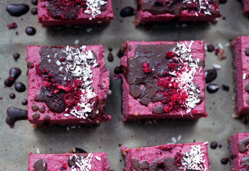 Raspberry & Baobab Cheesecake Squares