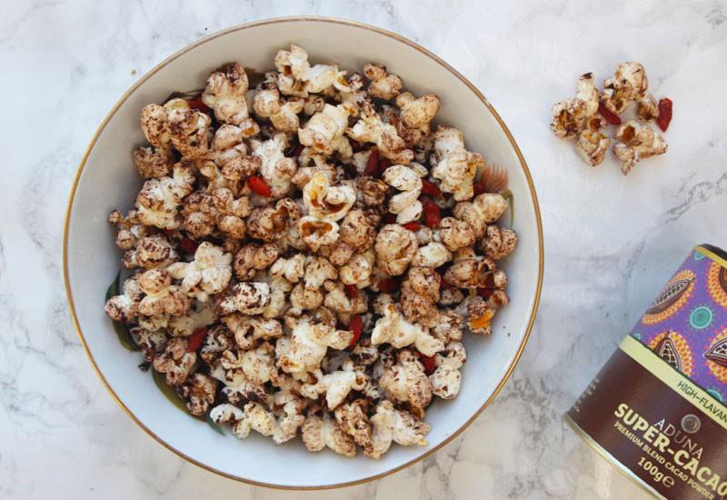 Cacao & Cinnamon Popcorn With Goji Berries