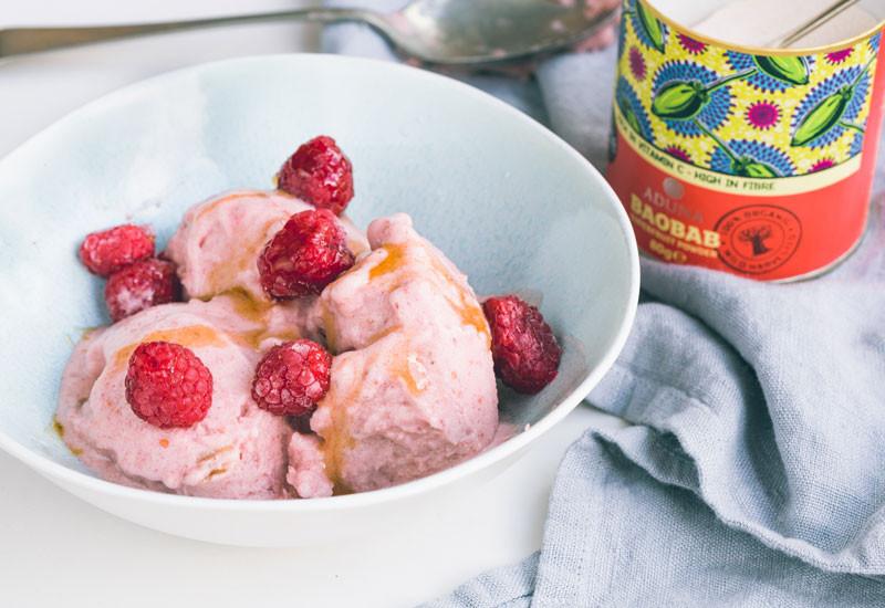 Raspberry & Baobab Healthy Ice Cream