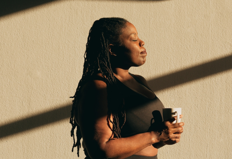 Woman looking relaxed and at ease