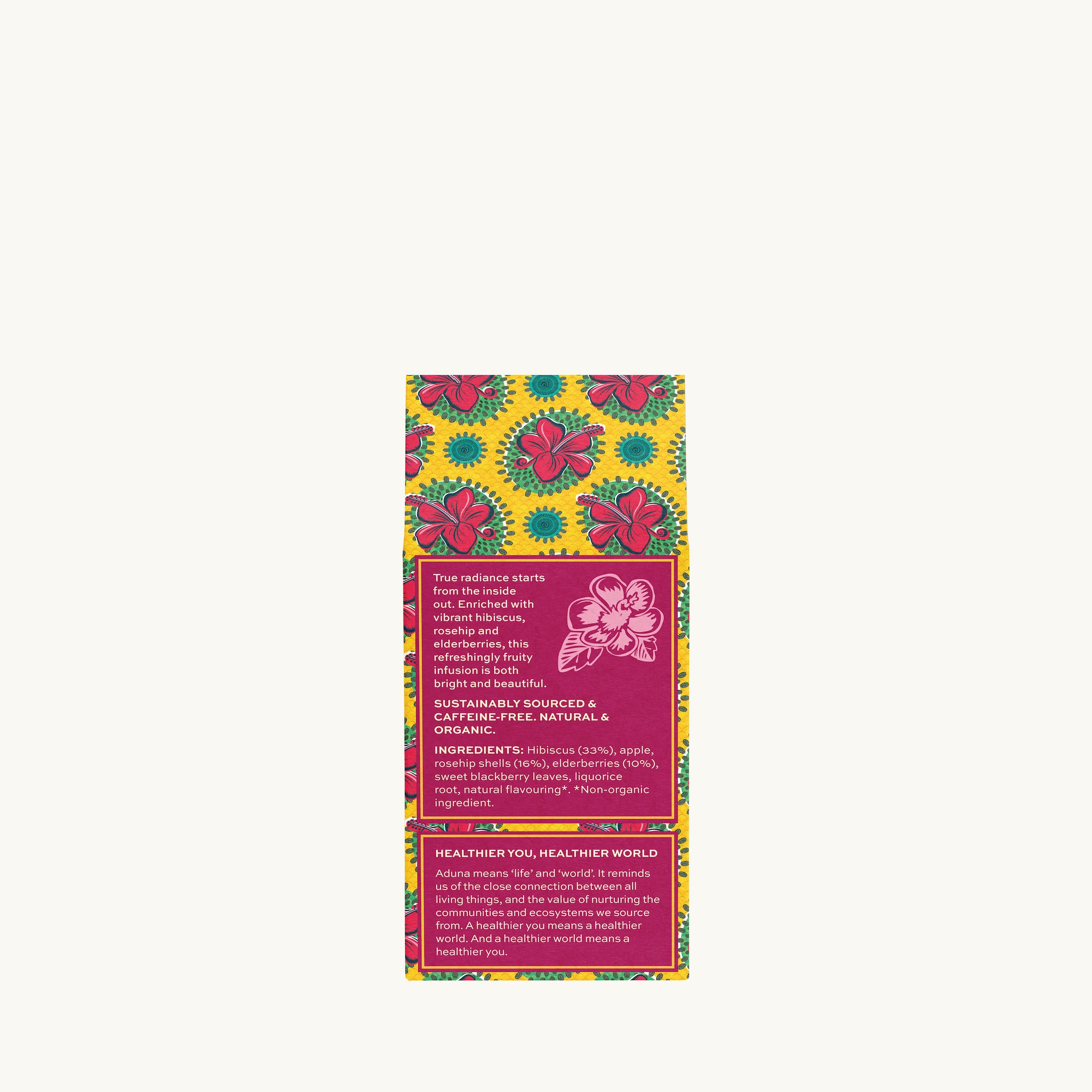 Aduna Radiance : Hibiscus Tea (Back of Pack)