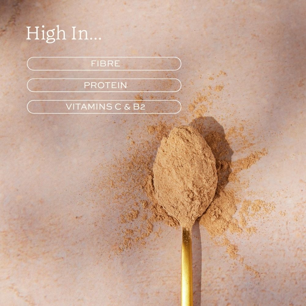 Black Maca is high in fibre, protein, vitamins C & B2