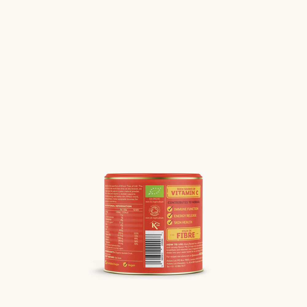 Aduna Baobab Powder Tub - Back of Pack