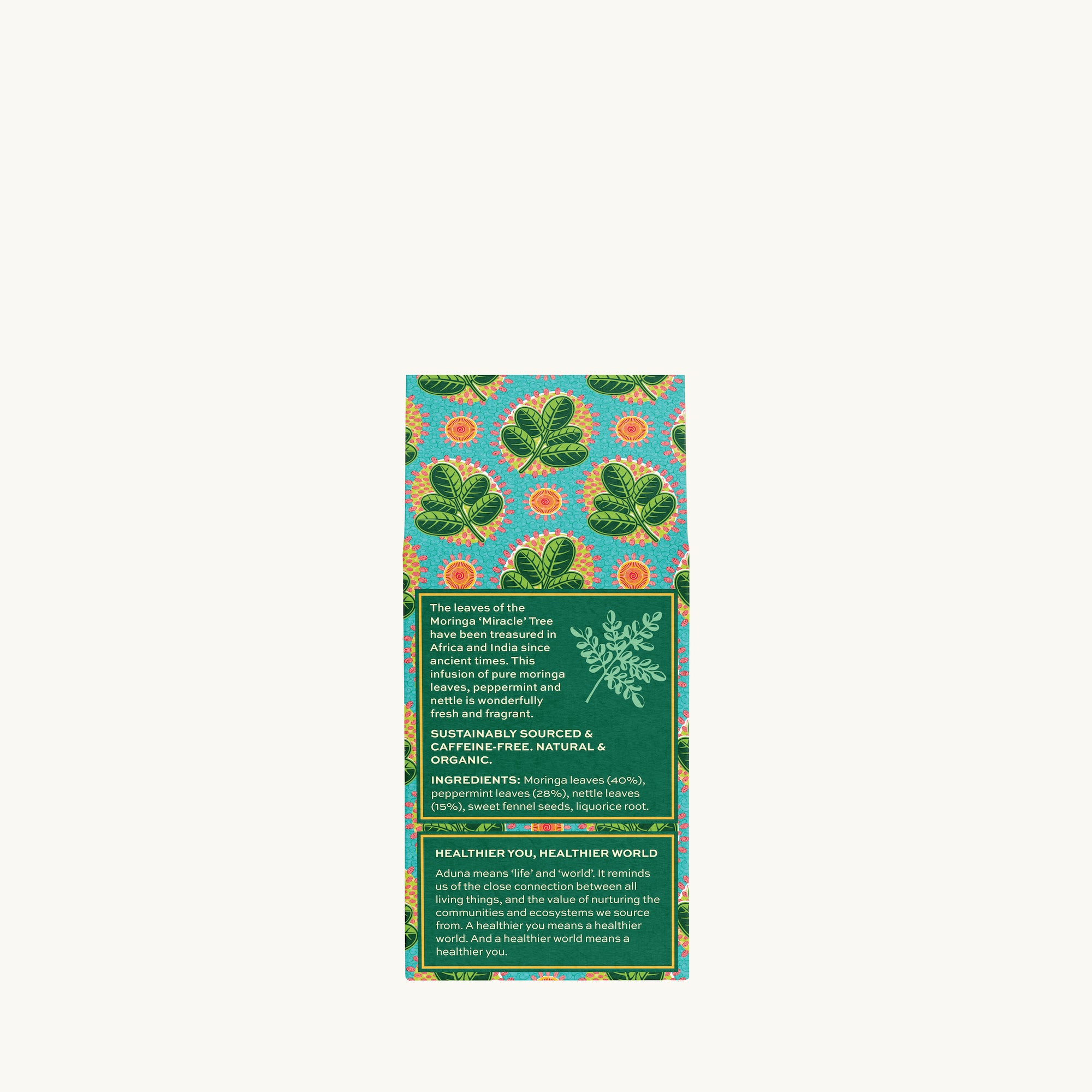 Aduna Cleanse: Moringa Tea Back of Pack