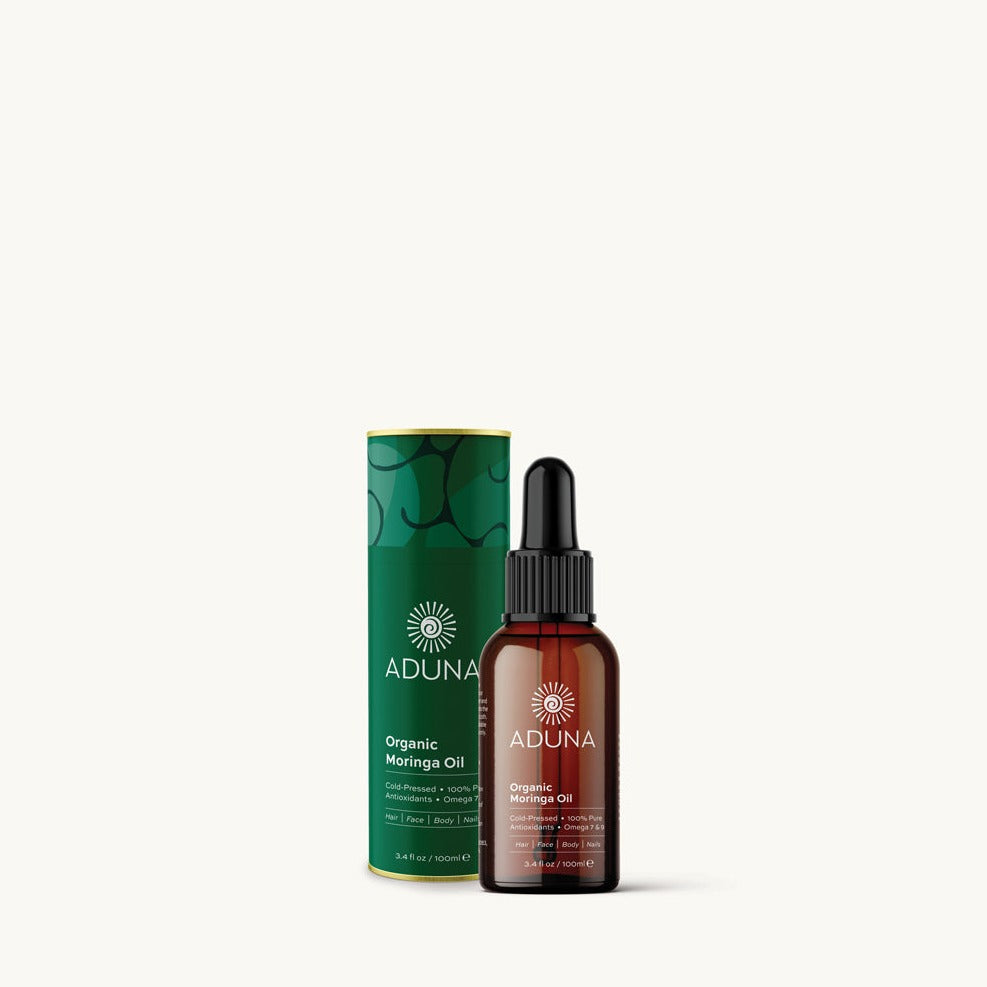 Aduna Moringa Beauty Oil - Tub & Bottle