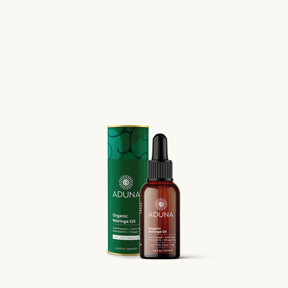 Aduna Moringa Beauty Oil - Tub & Bottle