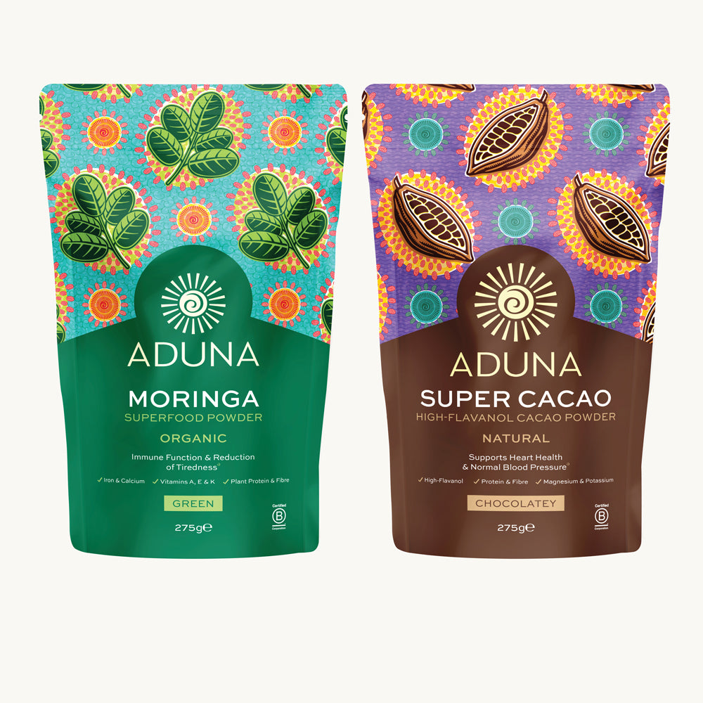 Aduna Moringa Powder Pouch & Super Cacao Powder Pouch Bundle